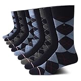 Tommy Hilfiger Mens Dress Socks - 10 Pack Comfort Stretch Breathable Casual Work Crew Socks for Men (Sizes: 7-12), Size 7-12, Navy Argyle