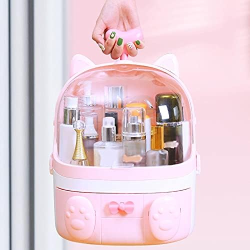 Cosmetic Boxes Cosmetic Storage Box Dressing Table Bathroom Storage Rack Cosmetics Skin Care Product Display Rack Desktop Finishing Cosmetic Display Cases (Pink)