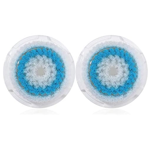 Replacement Facial Cleansing Brush Heads, Facial Cleansing Brush Head, Exfoliator Facial Brush Heads, for Acne Prone, Clogged and Enlarged Pores Sensitive Skins (Blue/2 Pack)