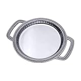 Wilton Armetale Flutes & Pearls Small Round Handled Tray