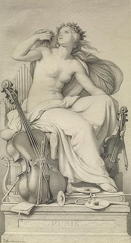 Peinture sur toile haut de gamme de la figure allégorique de la musique signée SERENDIPITP