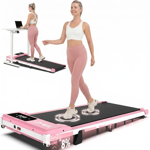Image of FUNMILY Walking Pad with Incline 8%, 3.5HP Under Desk Treadmills for Home Office Apartment Dorm, 400lbs Capacity, LED Display, Portable Compact Space-Saving Design, Quiet Walking Pad Treadmill