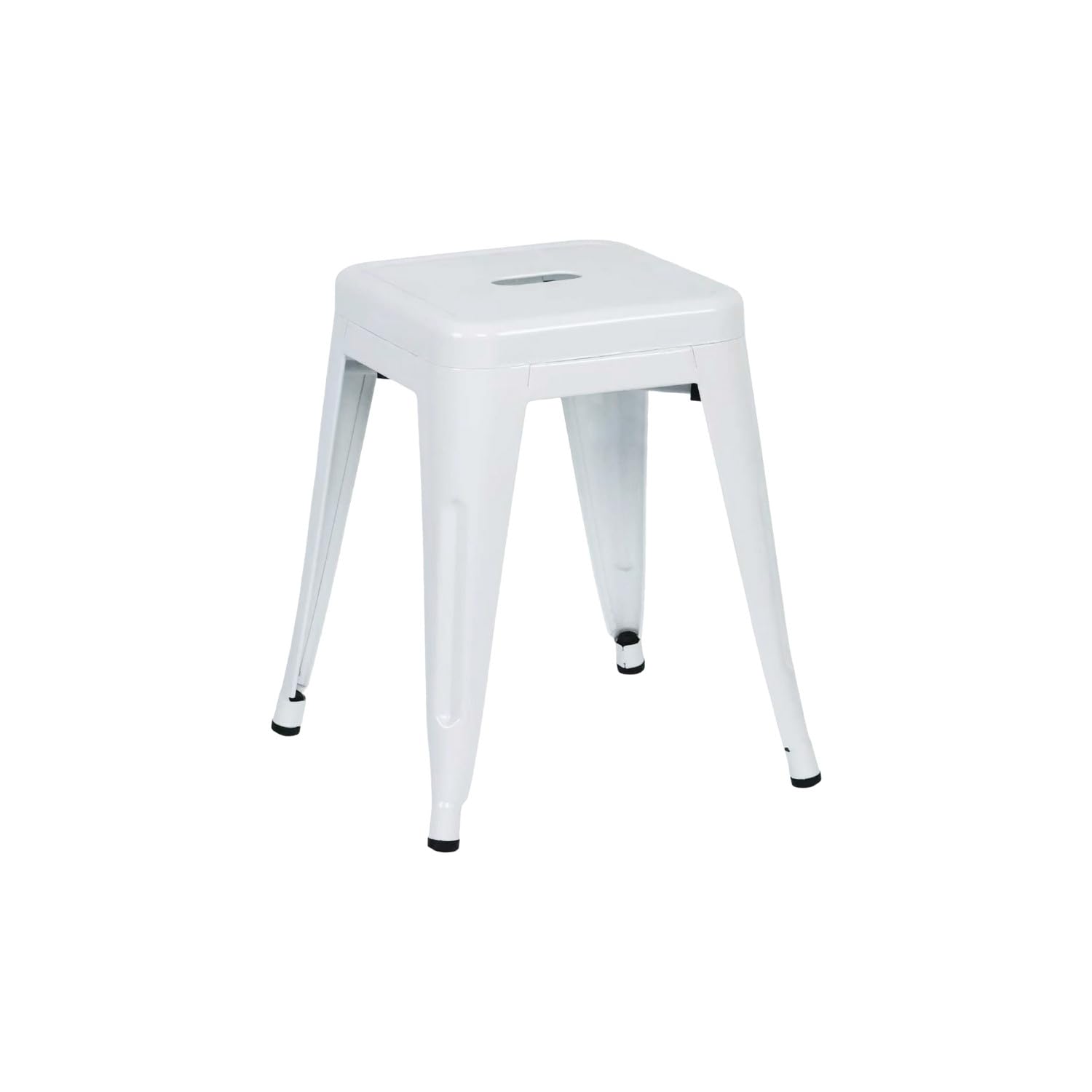 THINIA HOME Pack 2 Taburetes Bajos Industriales Apilables de Acero 38x38x46cm