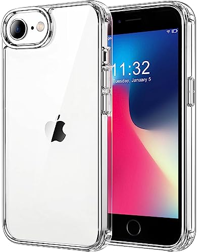 tigratigro Cover per iPhone SE 2022/2020/iPhone 8 4.7 Pollici, Anti Ingiallimento,con Assorbimento degli Urti e Anti-Graffio,Struttura Protettiva Antiscivolo, Classico Stile Cover Trasparente