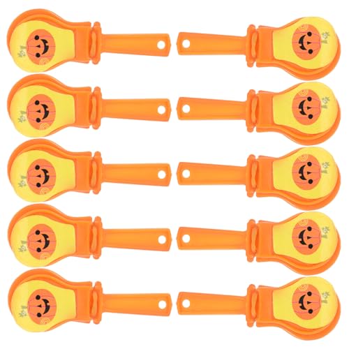 GARIOUANS 10pcs Halloween Pumpkin Head Hand Clappers Party Noise Makers Loud Cheering Props for Festival and Trick Or Treat
