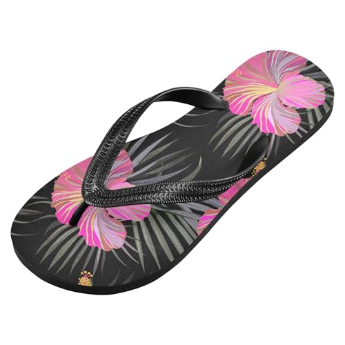 Burbuja Tropical Hibiscus Flip Flops for Women Men, Soft Thong Sandals Rubber Slippers for Pool Beach Essentials2