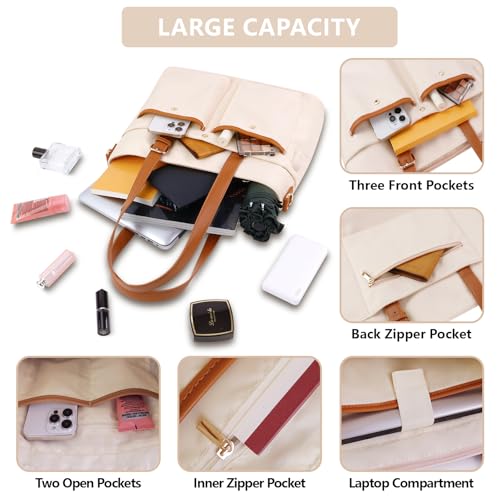 IBEE Work Tote Bag for Women with USB Charging Port Nylon Fits 15.6 Inch Laptop for Travel & Work with Zipper4