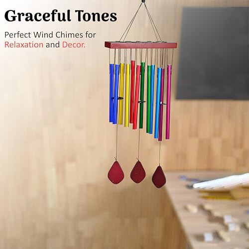 Image of ZAICUS Colorful Wind Chime for Home Balcony Garden - Metal Hanging Bells for Positive Energy, Vastu, Feng Shui Decor