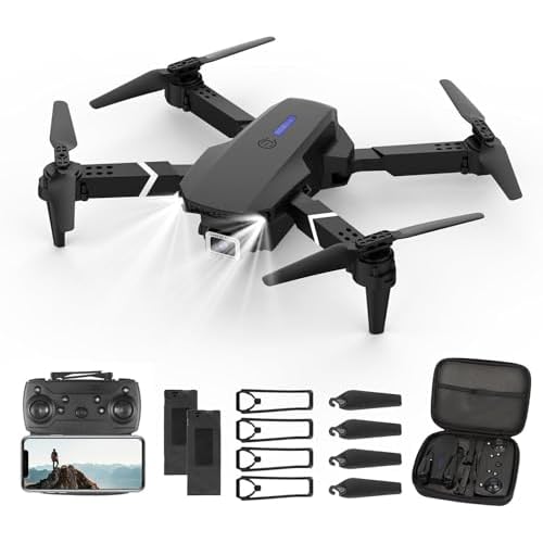 Mini Drone with Camera 4K HD FPV, headless mode，Altitude Hold, Gesture Selfie, One Key Take Off/Landing, 360° Flips, Waypoint Fly, 2 Batteries, Foldable RC Quadcopter with Drones Beginners