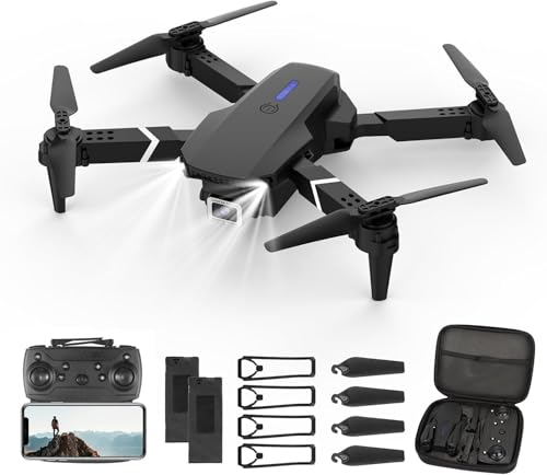 Mini Drone with Camera 4K HD FPV, headless mode，Altitude Hold, Gesture Selfie, One Key Take Off/Landing, 360° Flips, Waypoint Fly, 2 Batteries, Foldable RC Quadcopter with Drones Beginners by Jdfdexc - Used condition - US$33.26