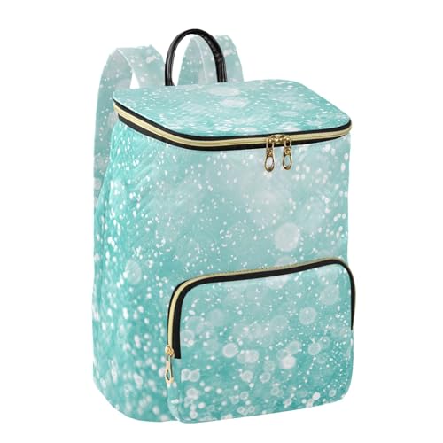 Mochila antirrobo mujer turquesa de viaje con pompón para escapadas urbanas 2