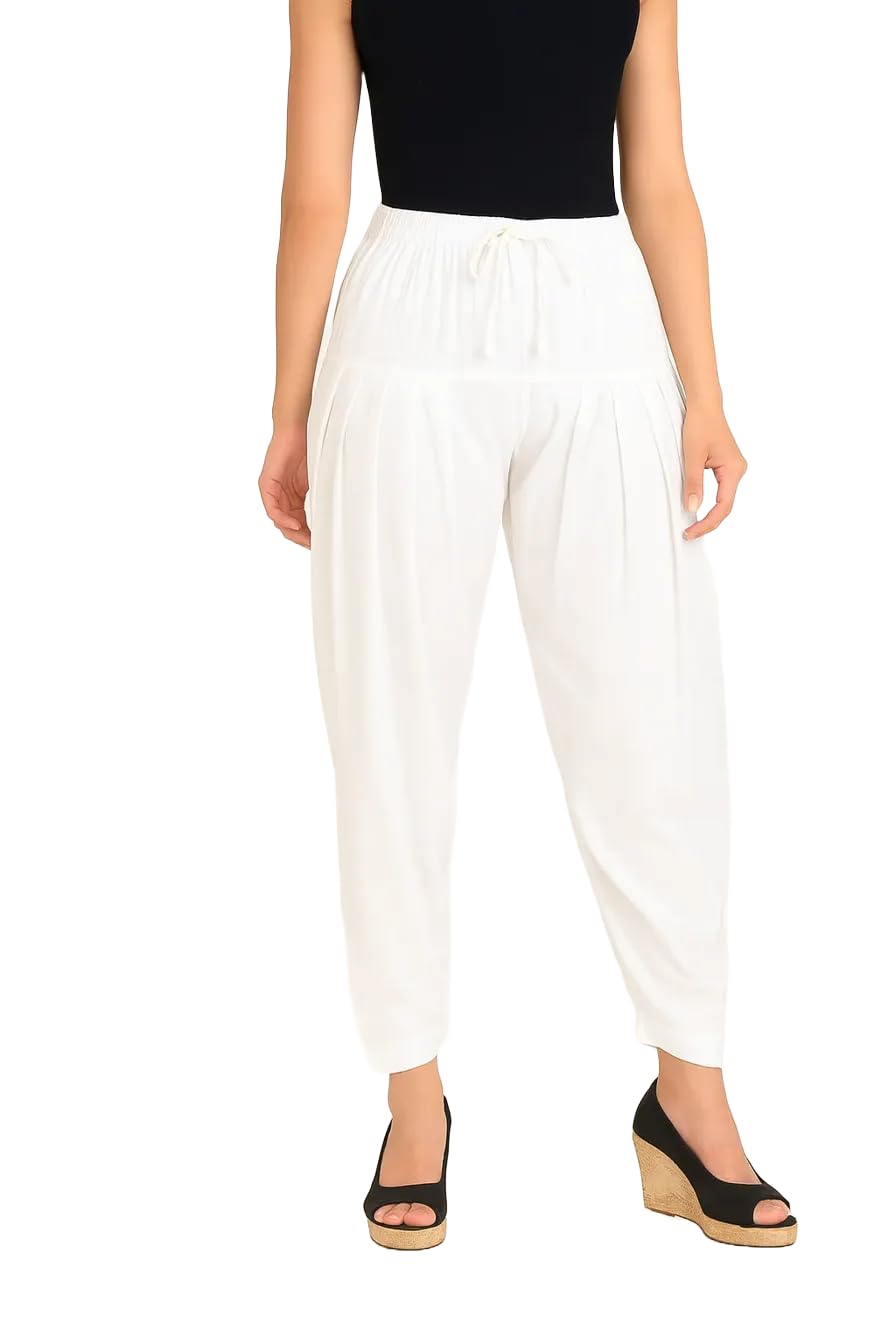 Shiv Fashion House | Women’s Solid Salwar Pants | Comfortable Ethnic Wear Bottom | Soft Fabric Salwar | Free Size Fit up to 3XL (in, Alpha, 2XL, Regular, White)-picture-44