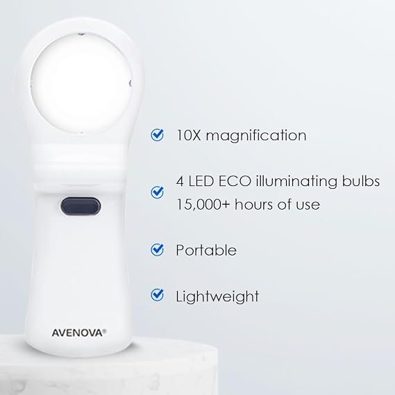 Avenova i-Chek Magnifying Mirror | Eyelid & Eyelash Mirror for Monitoring Styes, Dry Eyes, Contact Lenses & Lash Extensions