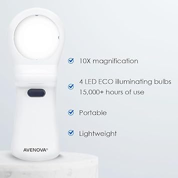 Avenova i-Chek Magnifying Mirror | Eyelid & Eyelash Mirror for Monitoring Styes, Dry Eyes, Contact Lenses & Lash Extensions