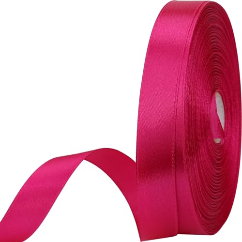 5/8 inches 50 Yard Rose red Satin Ribbon for Gift Wrapping, Wedding, Crafts, Christmas,Easter, Floral, Hair, Invitation Decorations and More