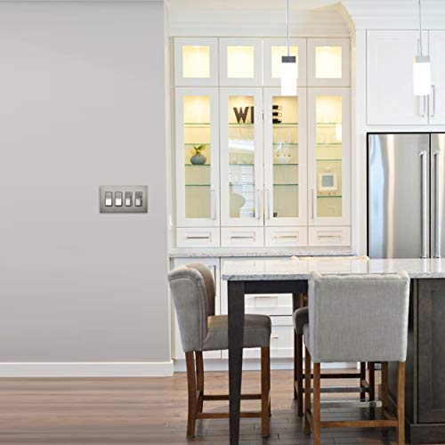 Legrand radiant RWP264NICC6 Screwless Wall Plates, 4 Gang, Four Decorator Rocker GFCI Cover, Nickel (1 Count) by Legrand - Image 7
