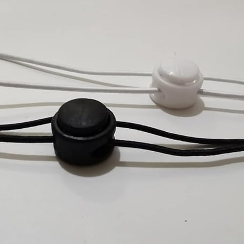 Conjunto de 5 cordões de queixo brancos flexíveis removíveis e à prova de vento, clipe de alça ajust