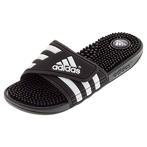 adidas Women's Adissage Slides Sandal, Black/Black/Running White, 8