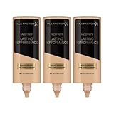 3 x max factor lasting performance weightless feel foundation 97 golden ivory