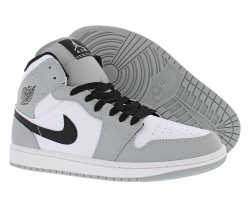 Jordan Men's Mid-top, Light Smoke Grey, Black, White, 11.52