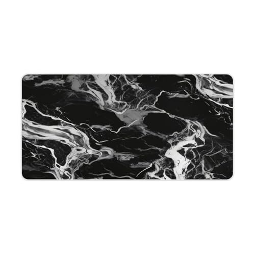 Mouse Pad de Escritorio Mármol Blanco y Negro 60x30 cm miniatura 1