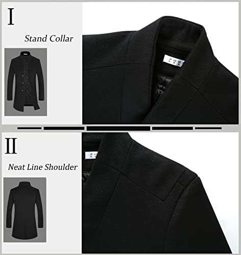 Image of APTRO Men's Wool Trench Coat Hoodie Winter Top Coat