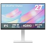 LG 27" 4K UHD Ultrafine™ Monitor (27US550-W), 3840 x 2160 IPS Display 5ms 60Hz HDR 10, Tilt/Height/Swivel/Pivot Adjustment DisplayPort, HDMI, White