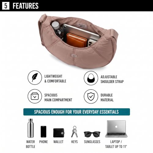 Image of Reebok Womens Crossbody Bag - Lightweight Stylish Nylon Quilted and Non-Quilted Everyday Crossbody Sling Bags for Women
