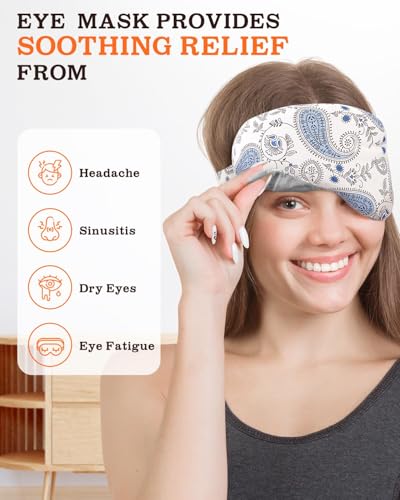 Weighted Sinus Mask, Warm Cold Compress Eye Mask for Dry Eyes, Migraine, Sinus Pressure Relief, Stress, Eye Pillow Microwavable Face Heating Pad for Puffy Eyes, Self-Care Gifts for Women (9x5 Inch) - Image 4