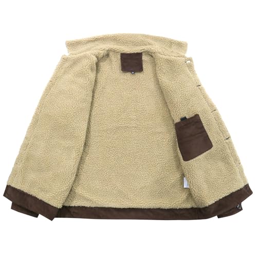 Image of Men's Corduroy Jacket Trucker Coat | Warm corduroy outwear with soft sherpa lining, classic button down outerwear for cold winter daily use