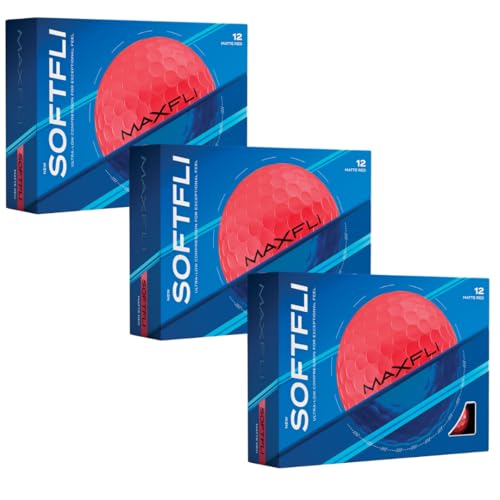 Maxfli SoftFli Golf Balls – 36-Pack Matte Red | Soft