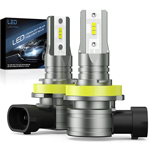 SHINYY Bombilla H11 H8 H9 LED Faro para Coche y Moto, 16000LM 6500K Blanco 12V 300% Brillante Bombillas LED H11 Luz de Cruce y Carretera sin ventilador, Reemplazo Lámparas Halógenas y Xenón, 2 Piezas