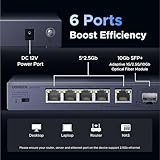 UGREEN 2.5Gbps Network Switch, 5 x 2.5Gbps Base-T& 1 x 10Gbps SFP+ Slot Ethernet Splitter, 6 Port Metal Case Ethernet Switch Hub,Desktop & Wall-Mounting,Plug & Play for TV/Laptop/Switch/Router/Camera - Image 3