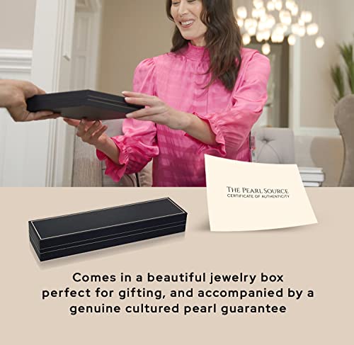 The Pearl Source 4-5mm Rice Shaped White Freshwater Pearl Bracelet for Women - Cultured Pearl Bracelet in 925 Sterling Silver with Genuine Cultured Pearls Pearl Gifts for Christmas, Holidays and Anniversary3