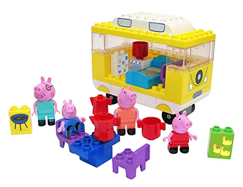 BIG Caravana Peppa Pig Camper Bloques de Construcción, 50 Piezas