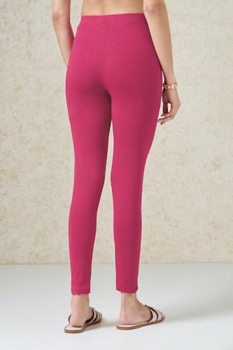 Image of Rangmanch by Pantaloons Women's Cotton Stretch Bottoms | Skinny Fit | Mid Rise Waist | Ankle Length