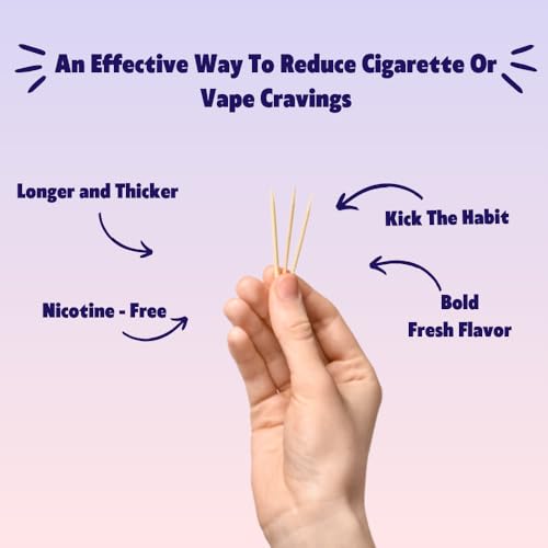 infused premium flavored toothpicks - to help quit smoking - nicotine free - non-gmo kosher vegan wintergreen 40 approx count