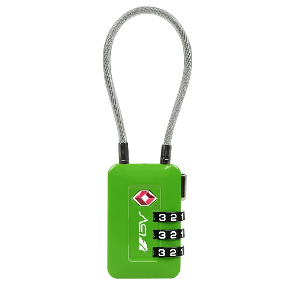 TSA Accepted Luggage Travel Lock, Set-Your-Own Combination Lock for School Gym Locker, Luggage Suitcase Baggage Locks, Filing Cabinets, Toolbox, Case (Green, 1 Pack)