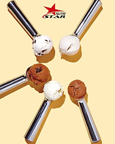 Image of Nutristar Stainless Steel Ice Cream Scoop, Ice Cream Serving Spoon Scooper, Length 8 Inches, Width 1.5 Inches, Height 1 Inches