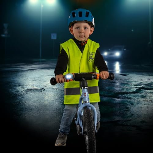 reer MyBuddyGuard Kinderwarnweste | Sicherheitsweste für Kleinkinder und Kinder | Reflektierend | Neongelb | Größe 80-104
