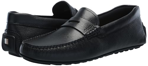 Image of BOSS Men's Noel Grainy Leather Moccasins
