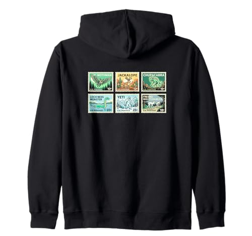 Monster Legends Sellos Postales Cryptid Entusiasta Coleccionista Sudadera con Capucha