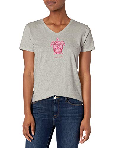 T-shirt motif mosaïque de tortue femme col V vêtement été