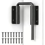 Sliding Door Loop Latch 2.38″ U-Shaped Slide Loop Lock for Door 90/180 Degree Gate Latches for Barn Doors, Closet, Fence, Window, Patio Black