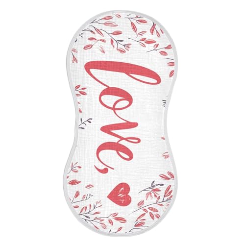 2 Pack Baby Burp Cloths, Soft Absorbent Burping Cloths for Babies, Cotton Milk Spit Up Rags, Large Size for Newborns, Baby Boys and Girls (Love Prints)