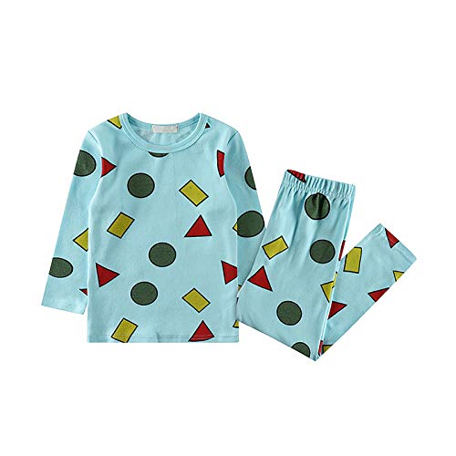 N&G Toddler Kid Baby Boys Girls Pajamas Set Cartoon Print Tops Pants Pajamas Sleepwear Christmas Outfits Nightwear (Sky Blue, 6-12 Months)