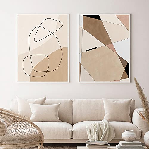 Forme géométrique abstraite art moderne pour sublimer les murs de votre salon contemporain
