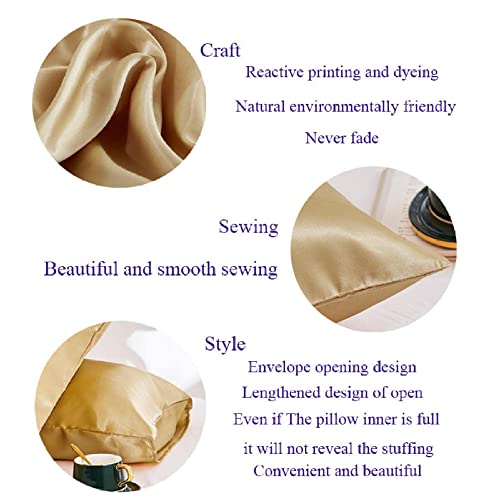 Silk Pillowcase For Women Solid Color Pillow Case For Hair And Skin Satin Pillowcases Standard Size Set Of 2 Pack White Super Soft Pillow Case Home Decor,White,Standard #TOP2