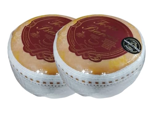 PACK 2 - Torta de Barros Mejor Queso del Mundo Queso de Oveja de Pasta Blanda Elaborado con Leche Cruda | Sabor Suave y Personal | Aroma Intenso y Explosión de Hierbas | Gourmet Extremeño 1.5 k