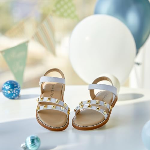 Image of Felix & Flora Toddler Girl Sandals - Little Girl Easter Dress Shoes Lightweight Open Toe Beach Holiday Flats